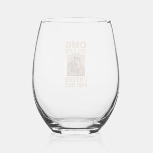 Funny Vintage Religious Facepalm Quote Shirt Desig Stemless Wine Glass