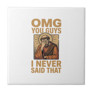Funny Vintage Religious Facepalm Quote Shirt Desig Tile