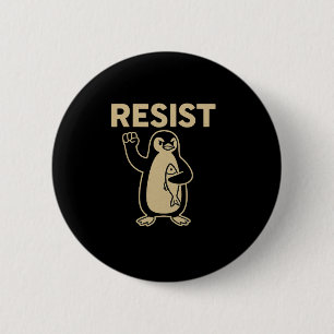 Funny Vintage Resist Penguin Activism Graphic Desi 6 Cm Round Badge
