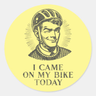 Funny Vintage Retro Biking Illustration Classic Round Sticker