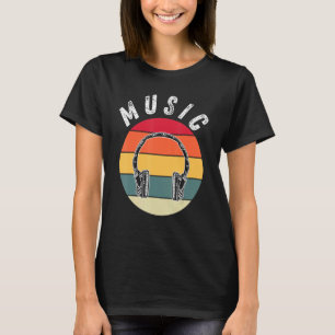 Funny Vintage Retro Headphones Electronic Music Lo T-Shirt