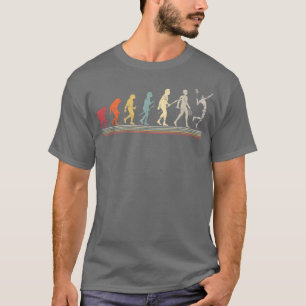 Funny Vintage Retro Style Evolution Badminton T-Shirt