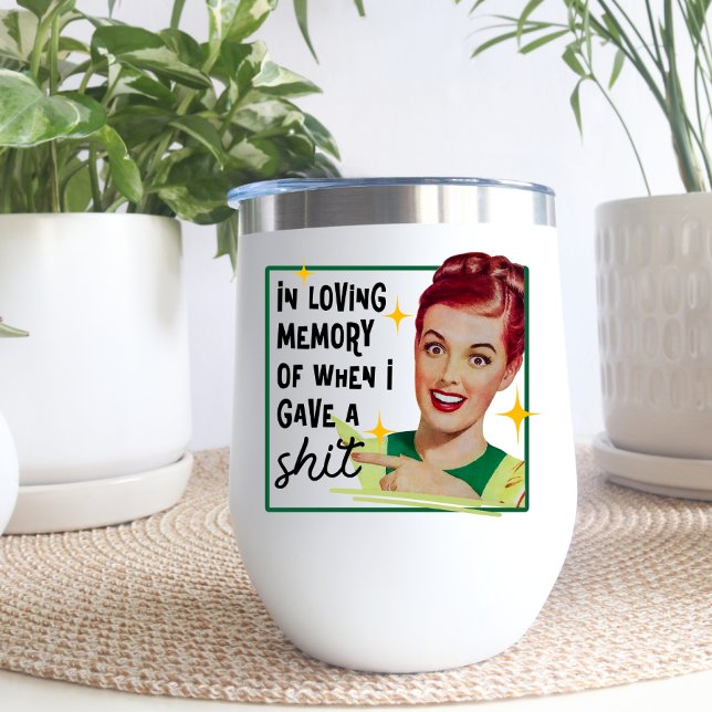 Funny Vintage Retro Woman Stemless (Creator Uploaded)
