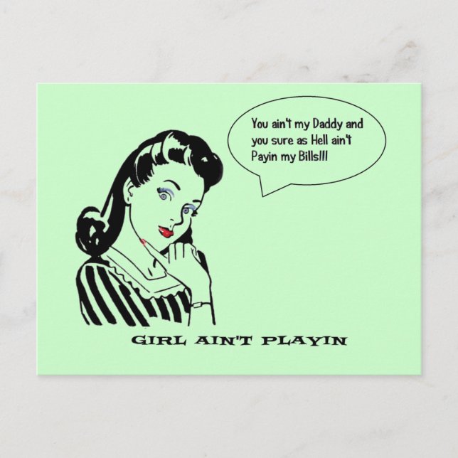Funny Vintage Retro You Aint My Dad Postcard (Front)