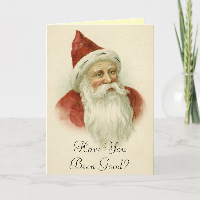 Funny Vintage Santa Christmas Card (Front)