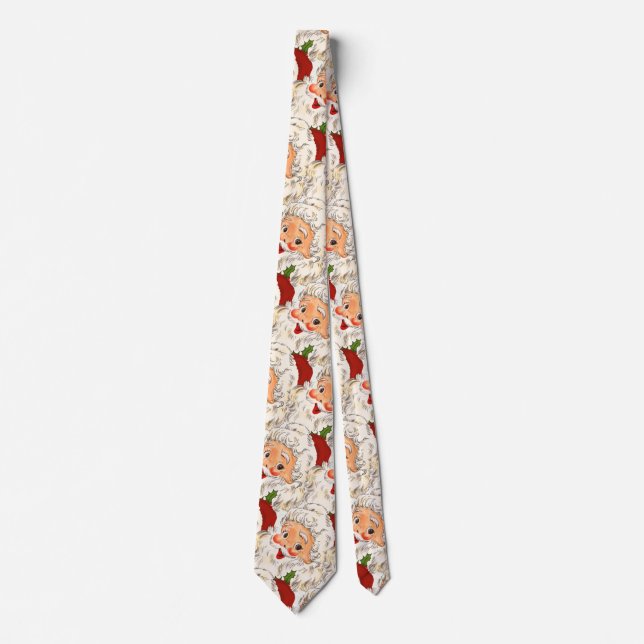 Funny Vintage Santa Christmas Tie (Front)