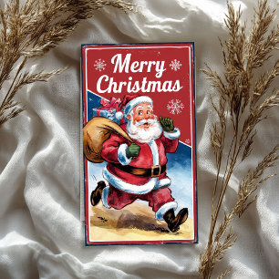 Funny Vintage Santa Claus with Christmas bag Tissue Paper