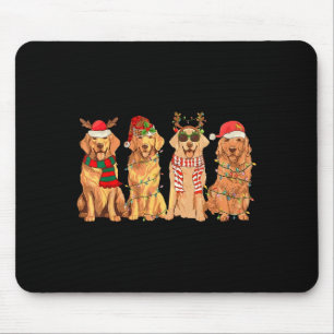 Funny Vintage Santa Golden Retriever Dogs Christma Mouse Mat