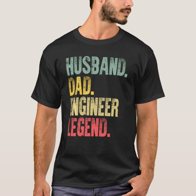 Funny Vintage Shirt Husband Dad Engineer Legend Re (Front)