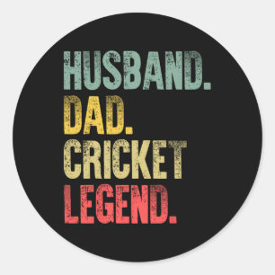 Funny Vintage Shirt Husnd Dad Cricket Legend Retro Classic Round Sticker