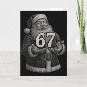 Funny Vintage Six Seven 6 7 Meme Santa Christmas 6 Card