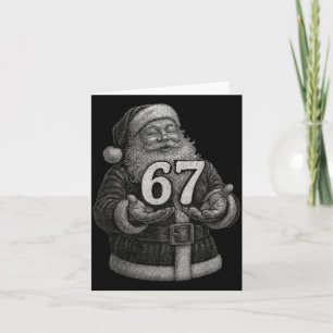 Funny Vintage Six Seven 6 7 Meme Santa Christmas 6 Card