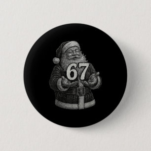 Funny Vintage Six Seven 6 7 Meme Santa Christmas 6 Cm Round Badge
