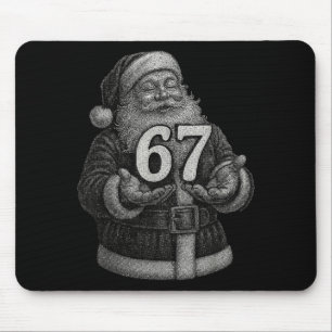 Funny Vintage Six Seven 6 7 Meme Santa Christmas 6 Mouse Mat