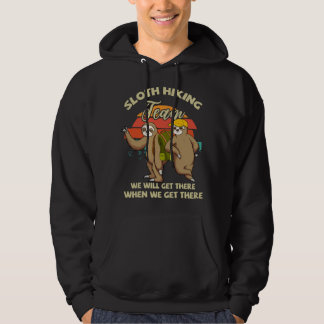Funny Vintage Sloth Hiking Team Sloth Hoodie