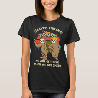 Funny Vintage Sloth Hiking Team Sloth T-Shirt