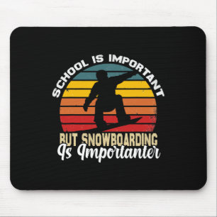 Funny Vintage Snowboarding Jokes Boys Girls Snowbo Mouse Mat