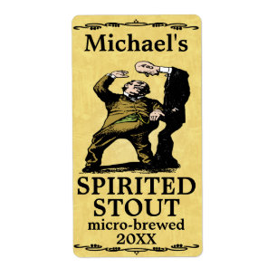 Funny Vintage Spirited Stout Beer Label