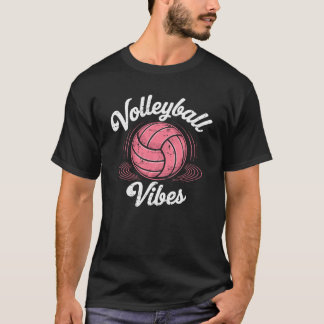 Funny Vintage Sport Tee Volleyball Vibes Player Fa