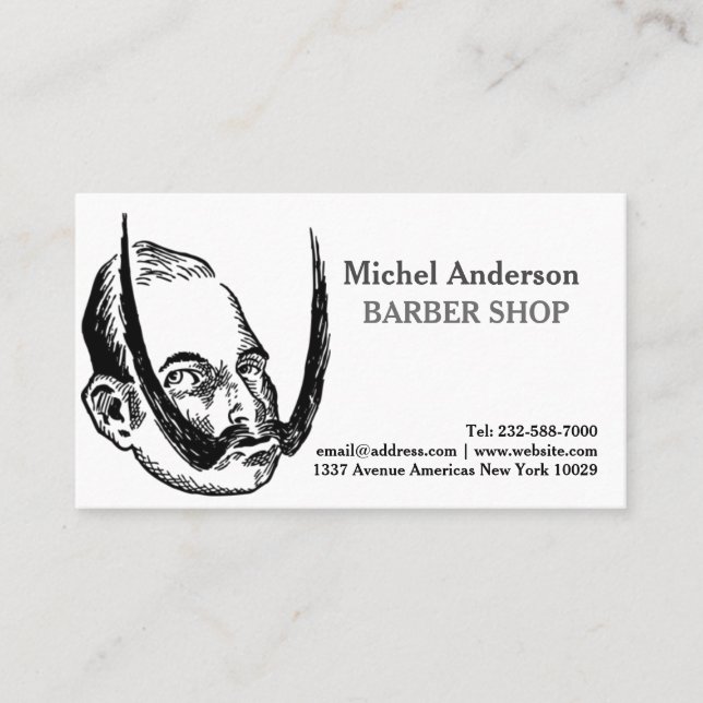 Funny vintage style barber business card (Front)