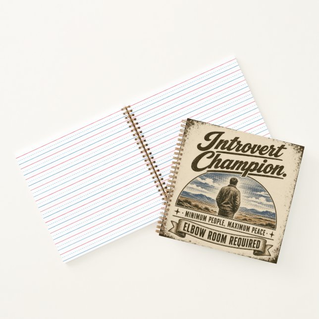 Funny vintage-style introvert design notebook (Inside)