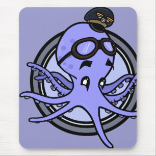 FUNNY VINTAGE STYLE OCTOPUS MOUSEPAD