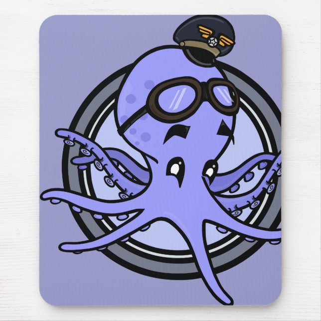 FUNNY VINTAGE STYLE OCTOPUS MOUSEPAD (Front)