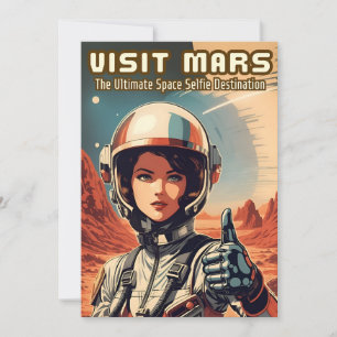 Funny Vintage Style Visit Mars Tourism Humour