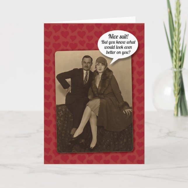 Funny Vintage Suggestive Valentine's Day Card (Front)