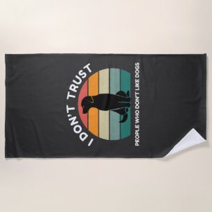 Funny Vintage Sunset Dog Lover Gift Beach Towel