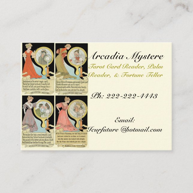 Funny Vintage Tarot Cards Soothsayer Template (Front)