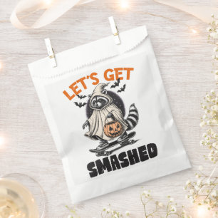 Funny Vintage Themed Racoon Skateboard Halloween Favour Bags