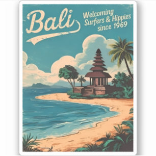 Funny Vintage Travel Bali Indonesia Retro Humour