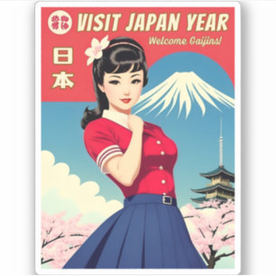 Funny Vintage Travel Japan Tourism Humour