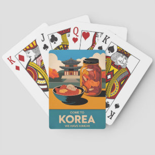 Funny Vintage Travel Korea Kimchi Humour Retro  Playing Cards