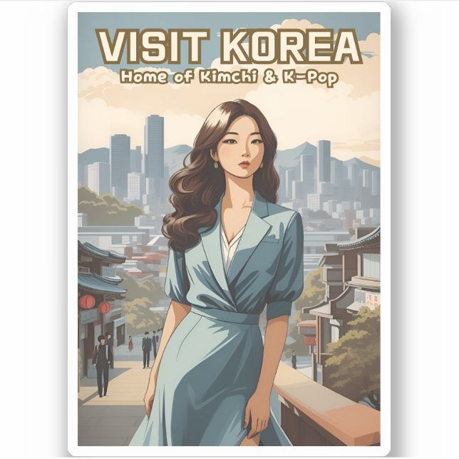 Funny Vintage Travel Korea KPop Retro Graphic (Front)