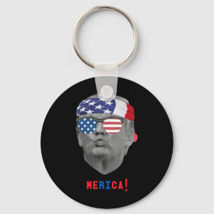 Funny Vintage Trump Pucker Face Merica Usa Flag Su Key Ring