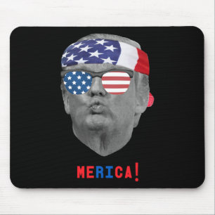 Funny Vintage Trump Pucker Face Merica Usa Flag Su Mouse Mat