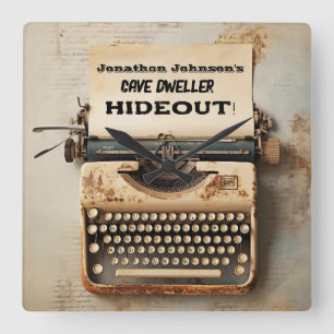 Funny Vintage Typewriter Wall Clock