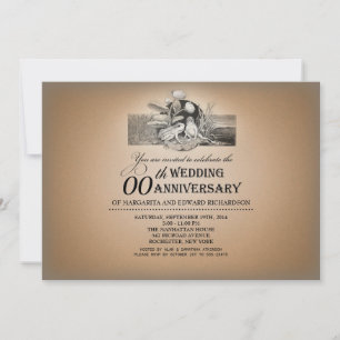 funny vintage typographic anniversary invitations