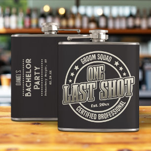 Funny Vintage Typography Groomsman Bachelor Party Hip Flask