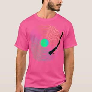 Funny Vintage Vinyl Record Player Sketch Drawing T-Shirt