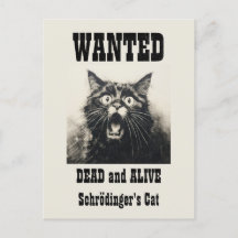 Funny Vintage Wanted Poster Schrödinger's Cat