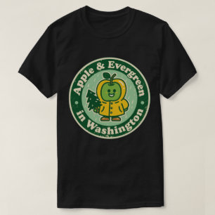 Funny Vintage Washington Apple Raincoat Retro T-Shirt
