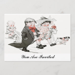 funny vintage wedding invitation