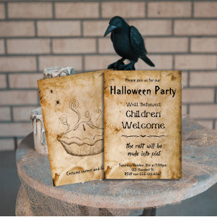 Funny Vintage Welcome Children Halloween Party Invitation