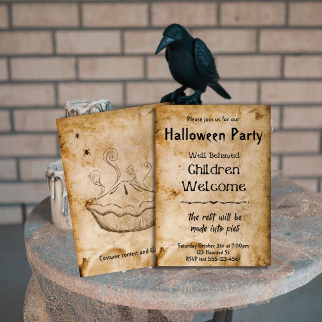 Funny Vintage Welcome Children Halloween Party Invitation (Creator Uploaded)