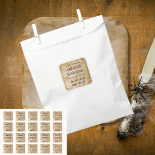 Funny Vintage Welcome Children Halloween Party Square Sticker