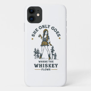 Funny Vintage Western Cowgirl Whiskey Lover iPhone 11 Case