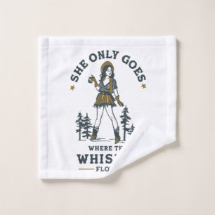 Funny Vintage Western Cowgirl Whiskey Lover Wash Cloth